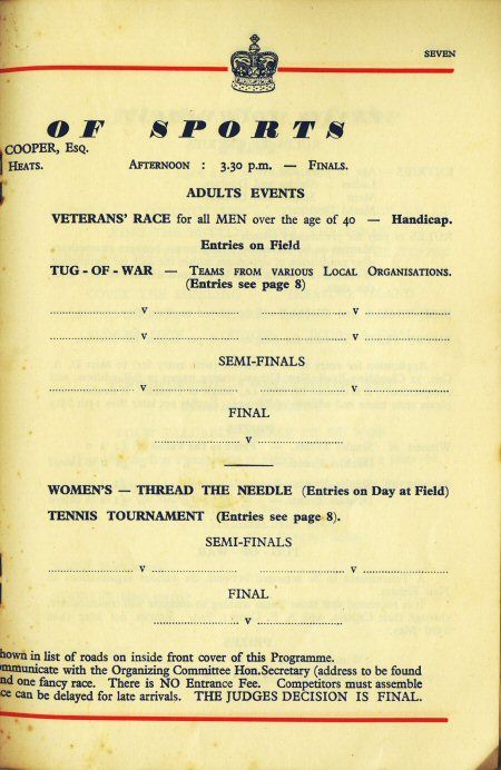 New Eltham Coronation Fete, Saturday 6th June 1953